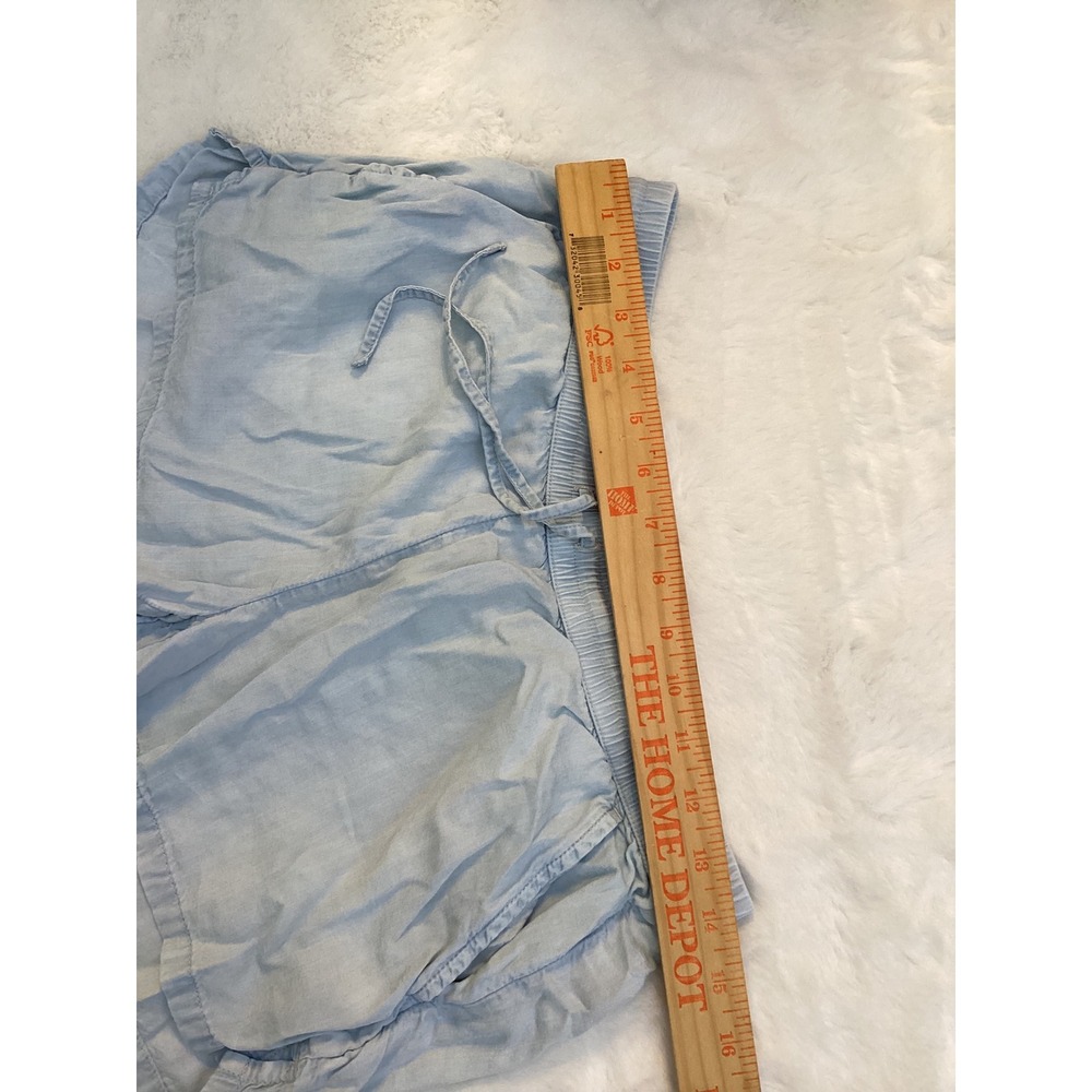 Aerie Chambray Drawstring Shorts Womens S Light Blue Excellent Smocked Waist - Picture 6 of 6